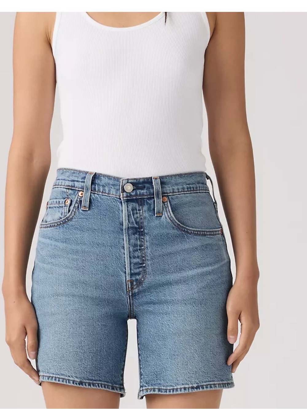 Levi's Light Blue 501 shorts, high rise